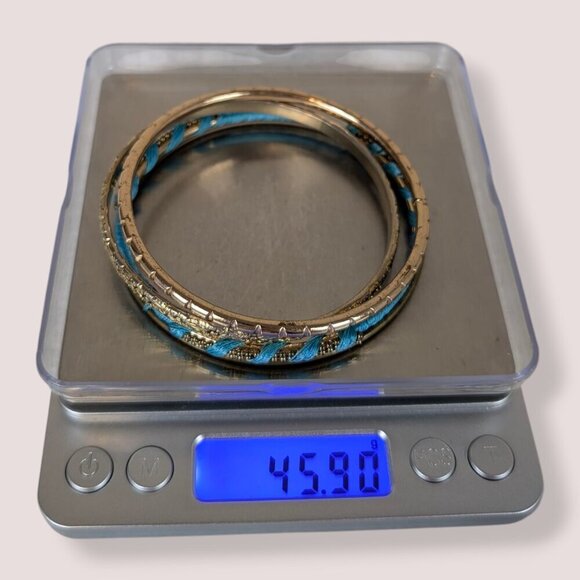 Set of 4 Gold Tone Bangles - Picture 4 of 4